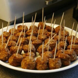 Plated easy meatballs