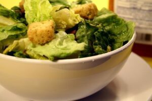 Caesar Salad with Garlic Croutons