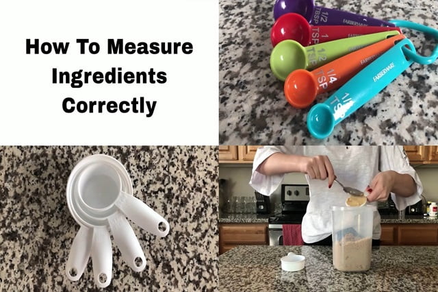 How to measure ingredients correctly. Label