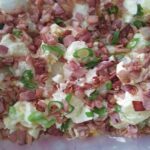 Potato salad with bacon and spring onions | Easy potato salad recipe with mayo | Potato salad with bacon