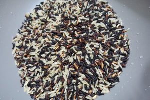 Bowl of mixed rice varieties