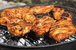 Searing Chicken thighs.