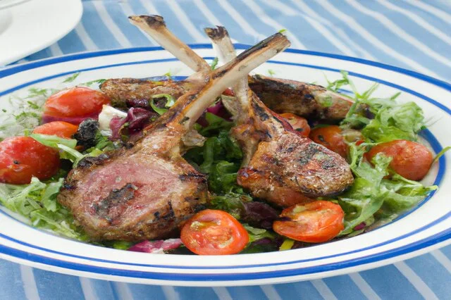 Barbecue grilled lamb chops