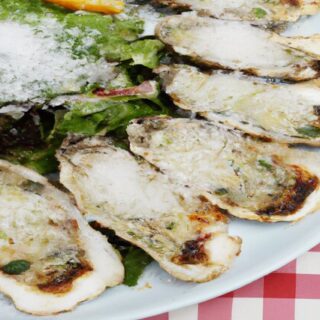 Grilled Oysters and Parmesan Cheese