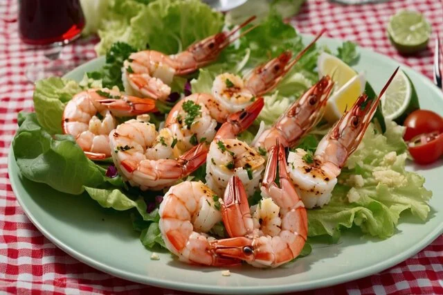 Grilled Prawns with Garlic Butter