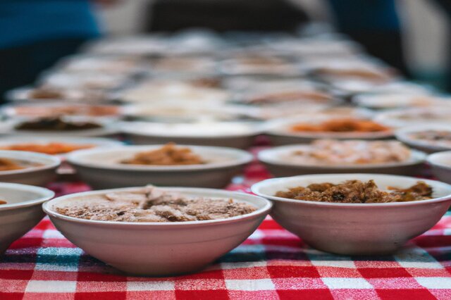 Bowls of stuffing