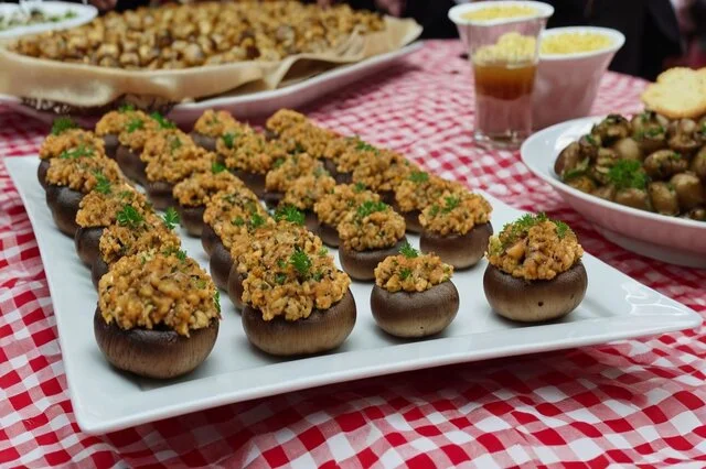 stuffed mushrooms ready to serve