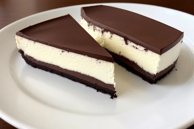 Plated Tim Tam Cheesecake Slices