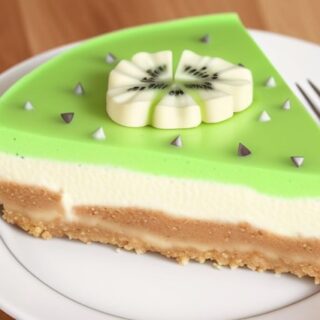 Plated Kiwifruit No-Bake Cheesecake