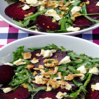 Roasted Beet Salad with Goat Cheese and Arugula