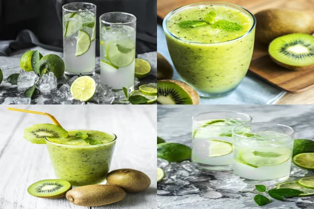 Different Kiwifruit Mocktails