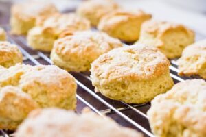 Rack of soda water scones