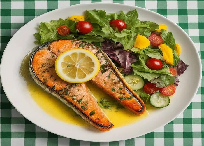 Pan seared chicken with summer salad