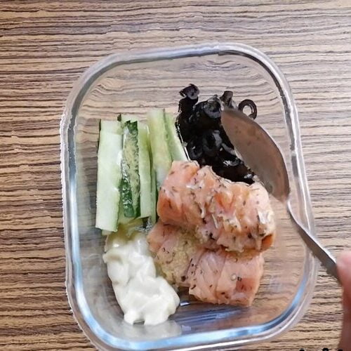Smoked Salmon, Cucumber and Blue Cheese Salad