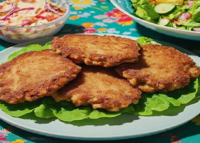 plated golden corned beef fritters